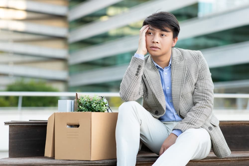 Unemployeed man stares the void